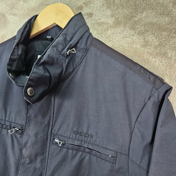 Geox Respira Full Zip Jacket Men's US Size 38 Pockets Black Long Sleeve Outdoors - Picture 7 of 10